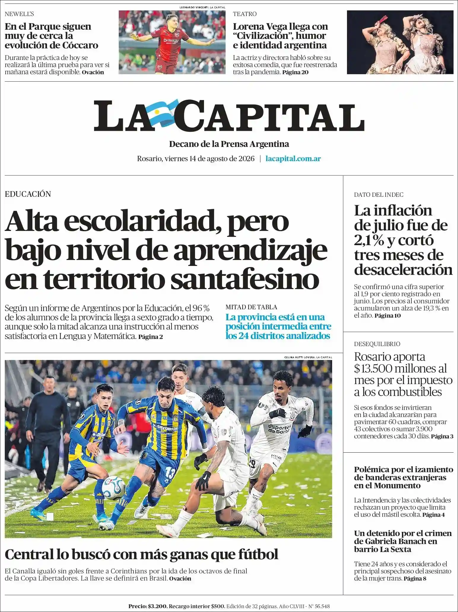 Estudios Max | RADIO 22 - Tapa del diario La Capital Rosario