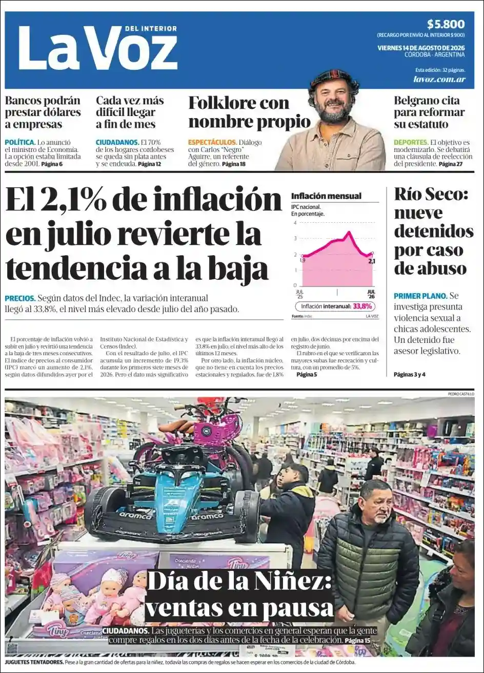 Estudios Max | RADIO 22 - Tapa del diario La Voz