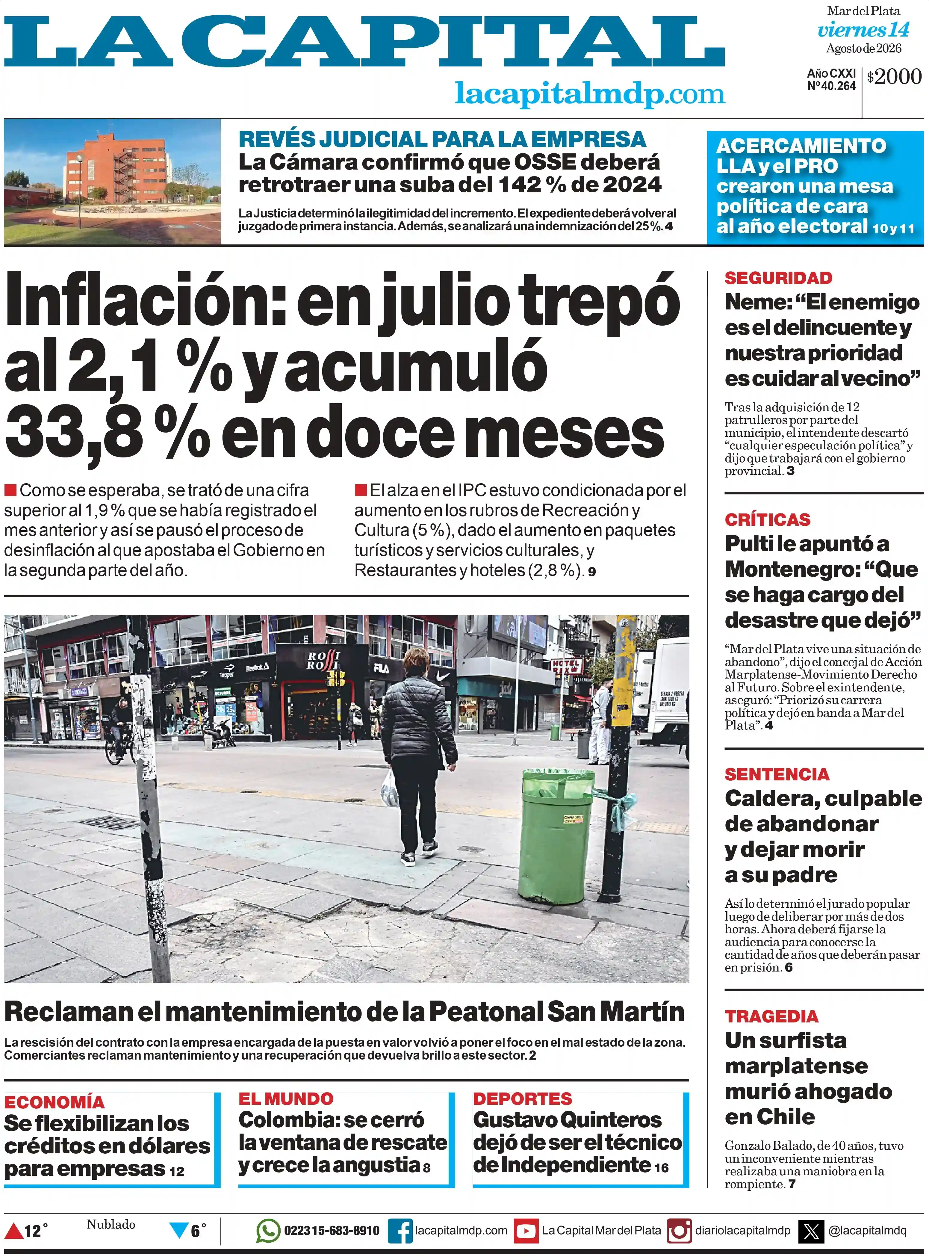 Estudios Max | RADIO 22 - Tapa del diario La Capital